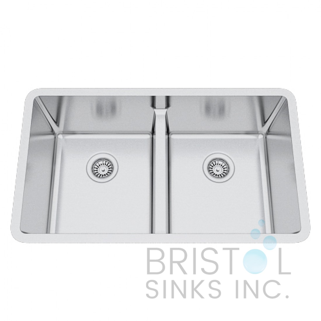 B1616 Low Divide Undermount Stainless Steel Kitchen Sink 20 mm Corners