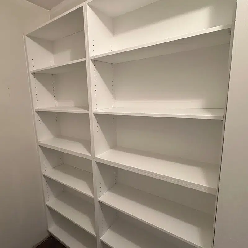 Custom Closets with Adjustable shelves & toe kicks at Let's Face it Kitchens in Barrie, ON
