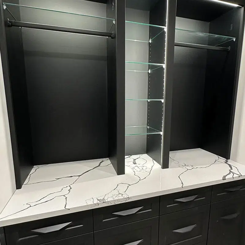 Custom Closets with Soft-Close Drawers at Let's Face it Kitchens in Barrie, ON
